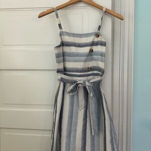Sugarlips Blue and White Striped Mini Dress